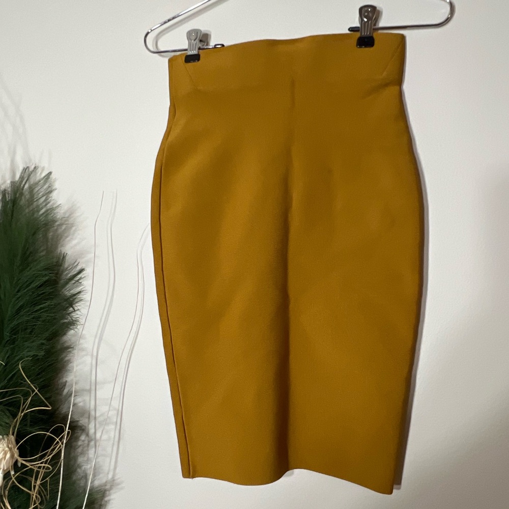 Burnt Orange Bodycon Midi Skirt